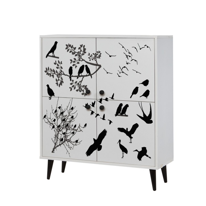 Mueble auxiliar Multilüx Manyas blanco negro