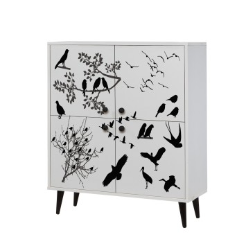 Mueble auxiliar Multilüx Manyas blanco negro - 869VEL3988