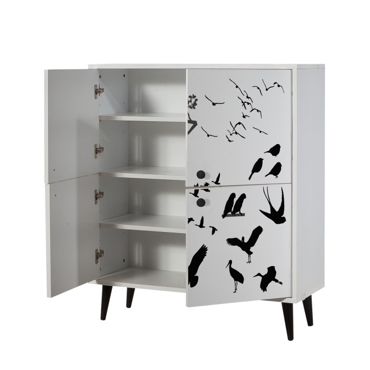 Mueble auxiliar Multilüx Manyas blanco negro