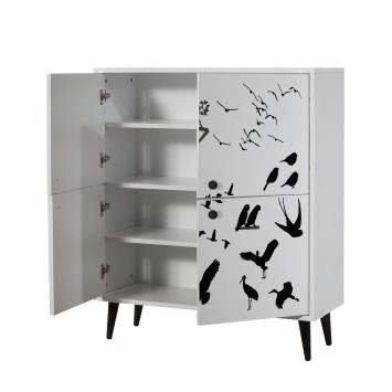 Mueble auxiliar Multilüx Manyas blanco negro - 869VEL3988