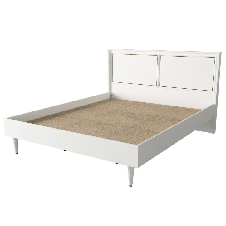 Cama doble Ravenna dorado blanco