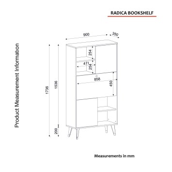 Librería Radica mármol antracita - 804TRH3624