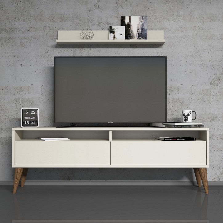 Mueble TV con estante Best crema