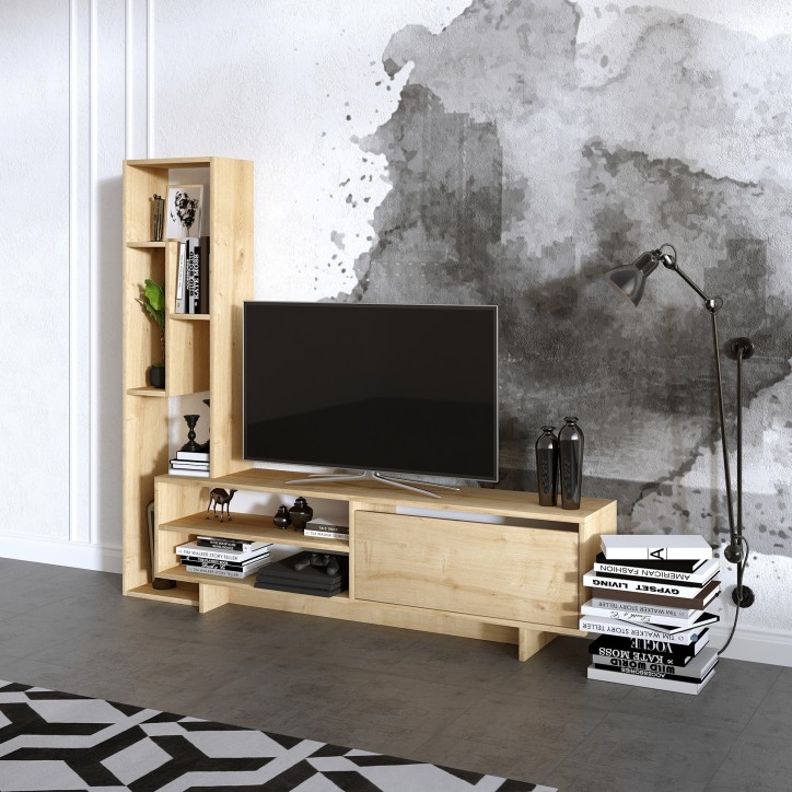 Mueble TV con estante Larissa roble zafiro