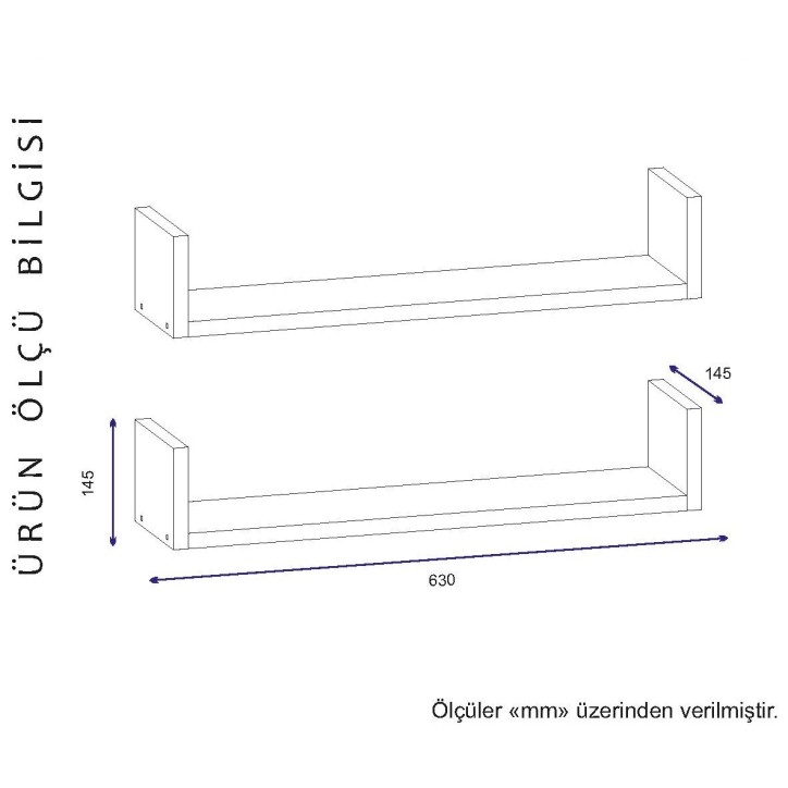 Estante de pared İris blanco