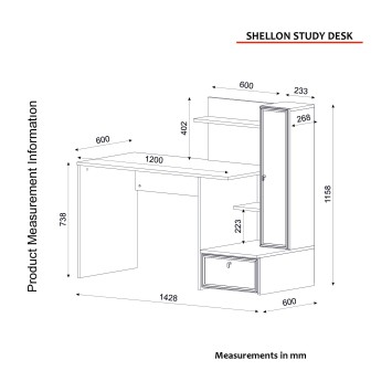 Escritorio de estudio Shellon blanco - 804TRH3816