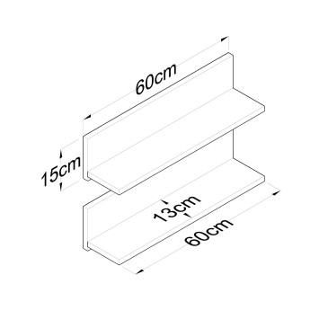 Estante de pared E18-1039 nogal - 893RAN2311