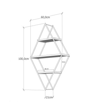 Estante de pared Prizma nogal negro - 854KLN1710