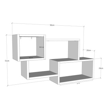 Estante de pared Ayder blanco nogal - 854KLN1708