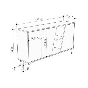 Aparador Fione 150 roble blanco - 855DTE4239