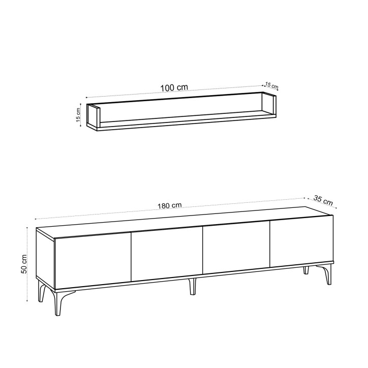 Mueble TV Primo roble zafiro