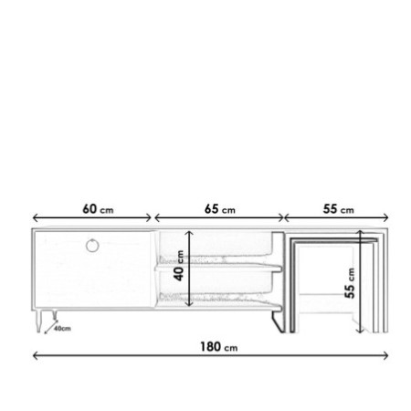 Mueble TV Tanay L584 roble blanco