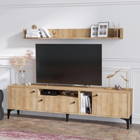 Mueble TV con estante Grega roble