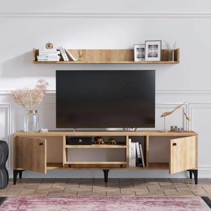 Mueble TV con estante Grega roble