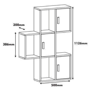 Estante de pared Flora blanco nogal - 845HCT1601