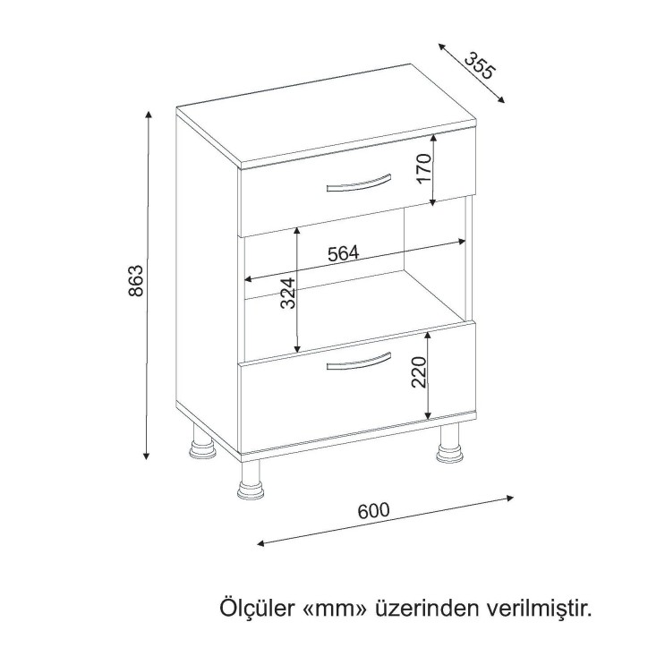 Mueble de cocina Neptün blanco