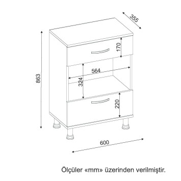 Mueble de cocina Neptün blanco - 731WAT3907