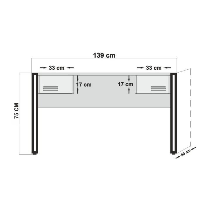 Conjunto de muebles de despacho Cosmo -TKM.10 pino atlántico negro