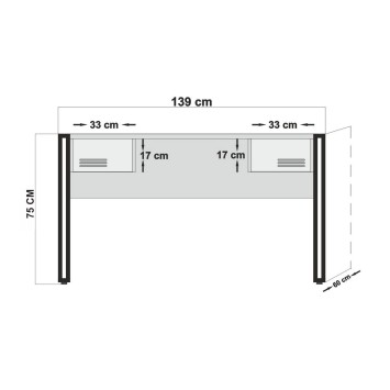 Conjunto de muebles de despacho Cosmo -TKM.10 pino atlántico negro - 863SPH4410