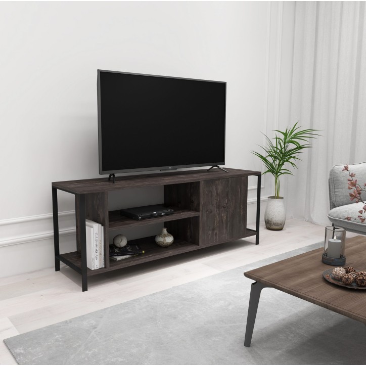 Mueble TV Bond negro marrón oscuro