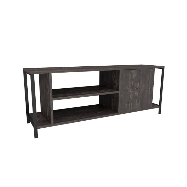 Mueble TV Bond negro marrón oscuro