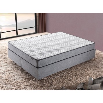 Cama doble colchón base y cabecero Silver-(160 x 200) gris - 480NRN2854