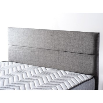 Cama doble colchón base y cabecero Silver-(160 x 200) gris - 480NRN2854