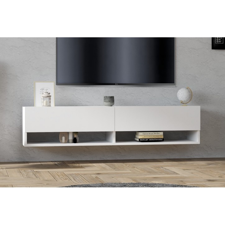 Mueble TV con estante Arges blanco