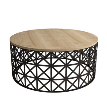 Mesa de centro Selin Metal Ferforje roble negro - 845HCT5229