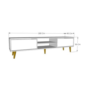 Mueble TV Kraf 180 blanco fieltro - 854KLN3076