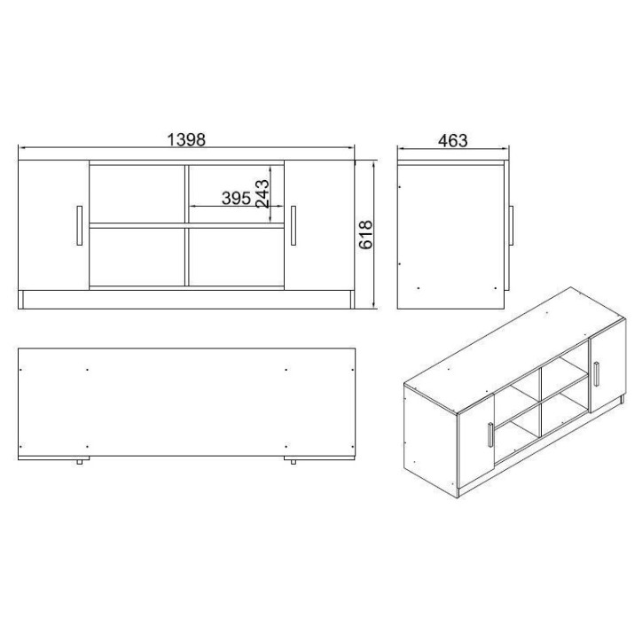 Mueble auxiliar Vario F antracita nogal