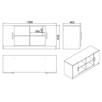 Mueble auxiliar Vario F antracita nogal - 956LCS1504