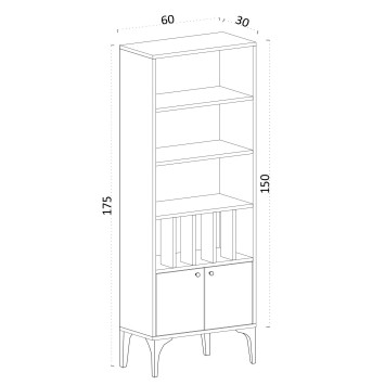 Librería Pollux roble zafiro - 393MRD1232