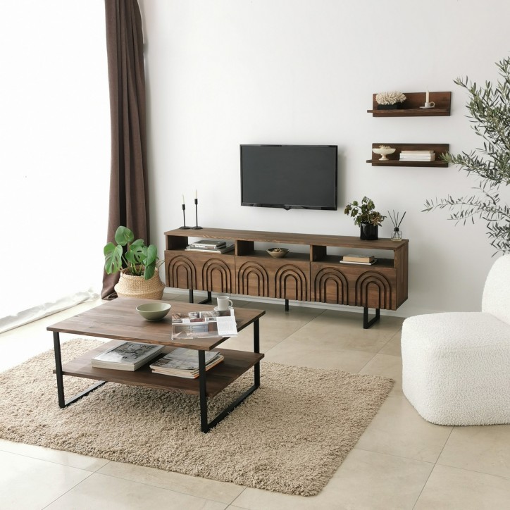 Mueble TV con estante Helen nogal