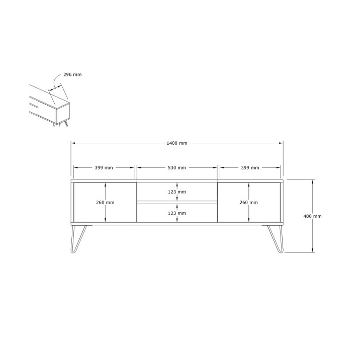 Mueble TV Hare antracita blanco