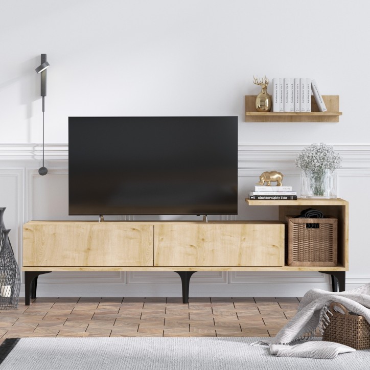 Mueble TV con estante Lia roble