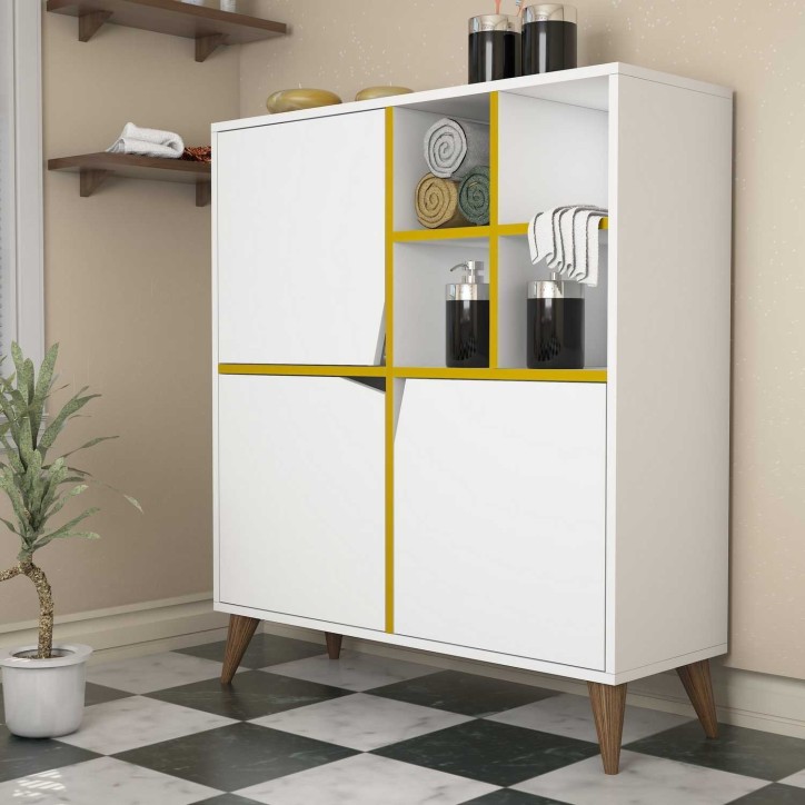 Mueble auxiliar Pulse blanco amarillo