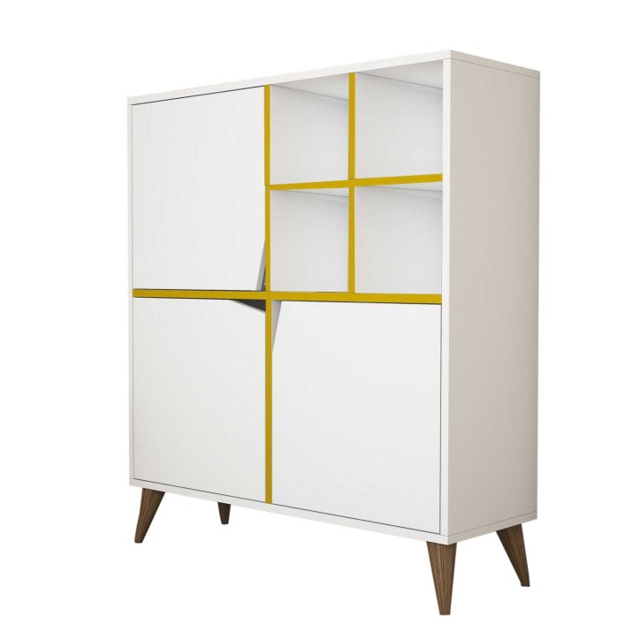 Mueble auxiliar Pulse blanco amarillo