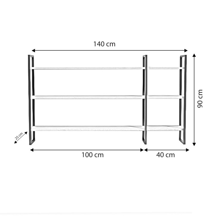 Estante de pared Weiden L2026 roble negro