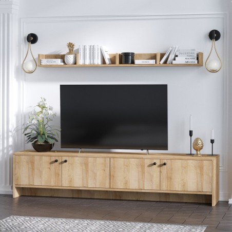 Mueble TV con estante Tessa roble