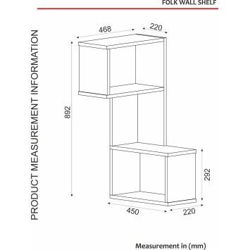 Estante de pared Folk nogal - 804TRH1612