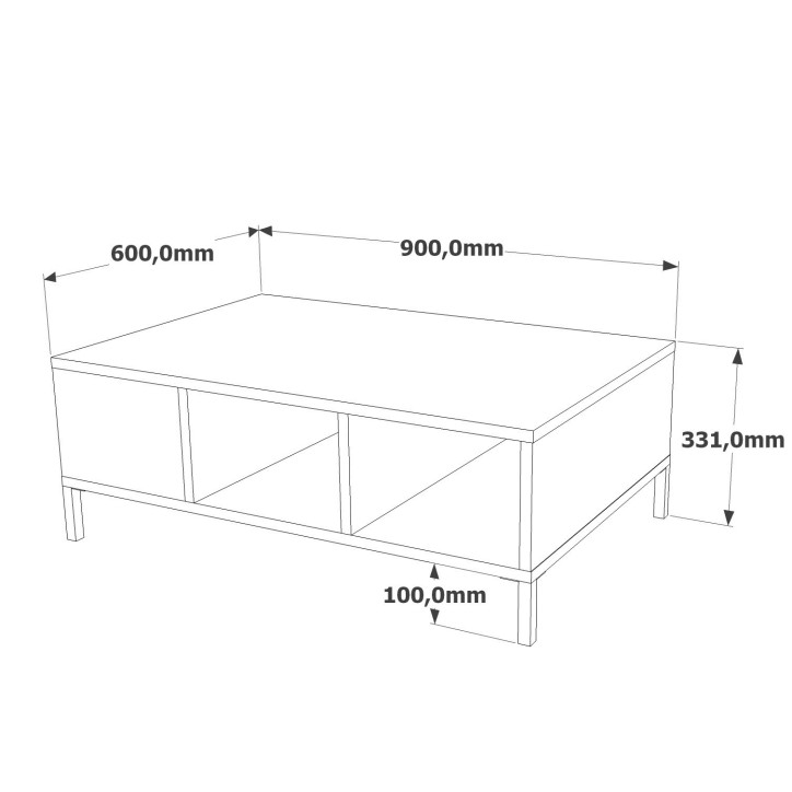 Mesa de centro RL2-AA pino atlántico antracita