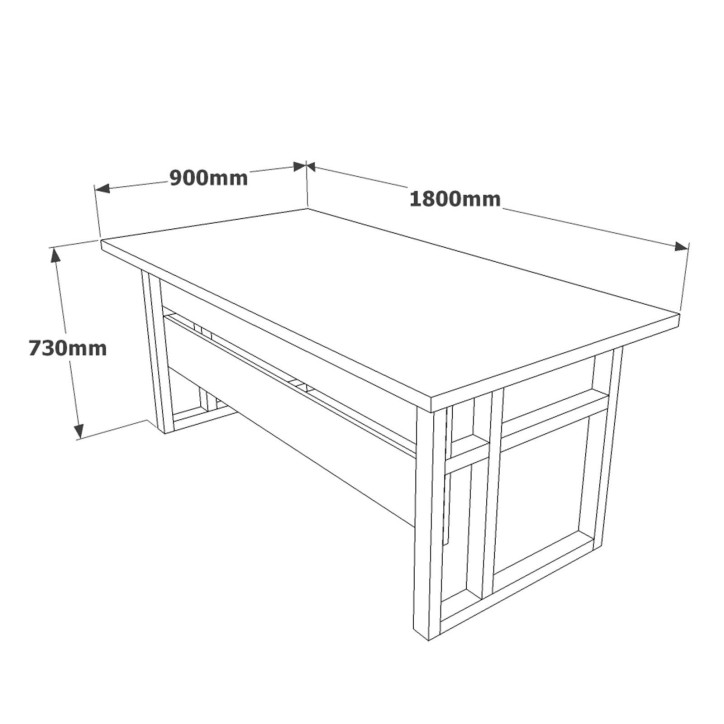 Conjunto de muebles de oficina MN07-BA antracita nogal