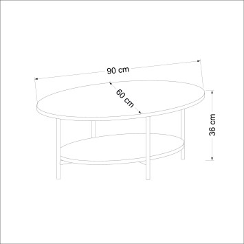 Mesa de centro Elis roble blanco - 506MNR1230