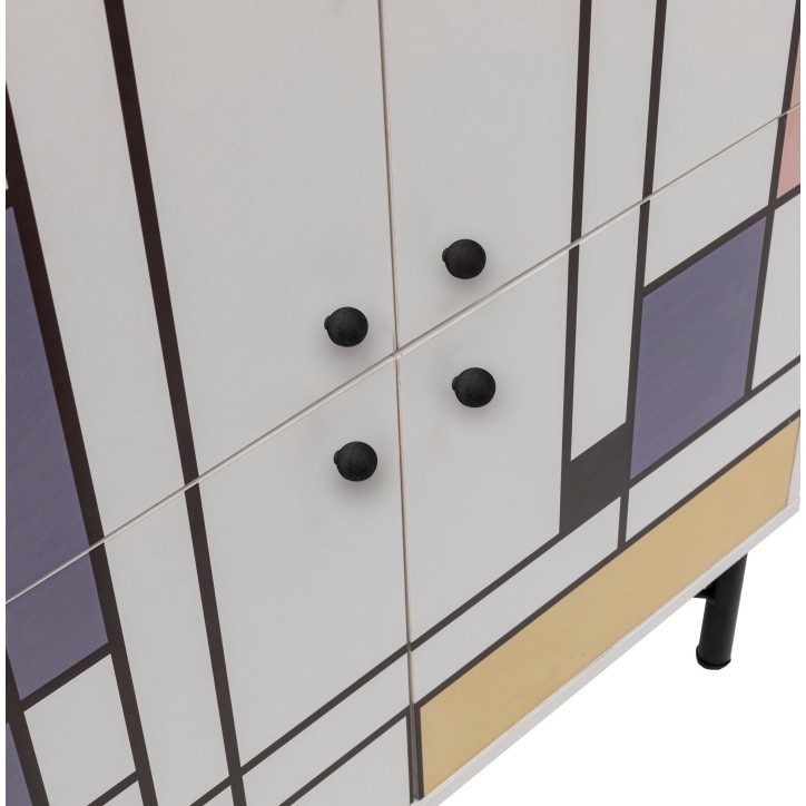 Mueble auxiliar Multilüx Midia amarillo morado marrón blanco