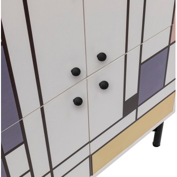 Mueble auxiliar Multilüx Midia amarillo morado marrón blanco - 869VEL4525