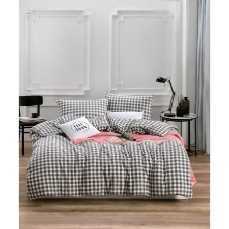 Juego ropa de cama Super King Ranforce İlove  blanco negro