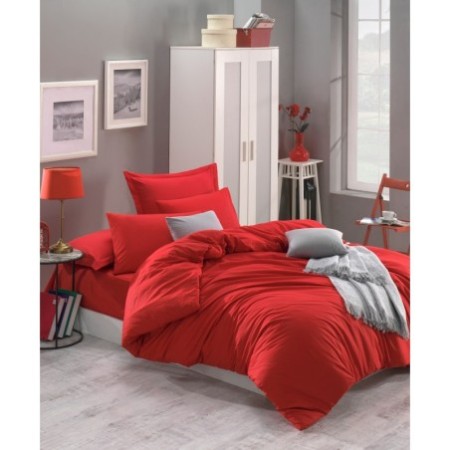 Juego ropa de cama Ranforce King Fresh Color  rojo