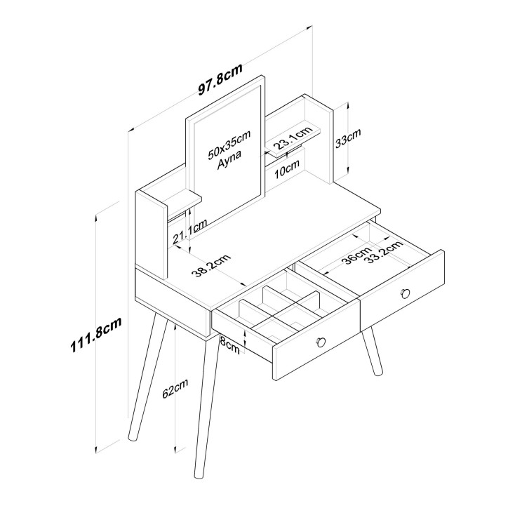 Tocador BJ102 2232 blanco