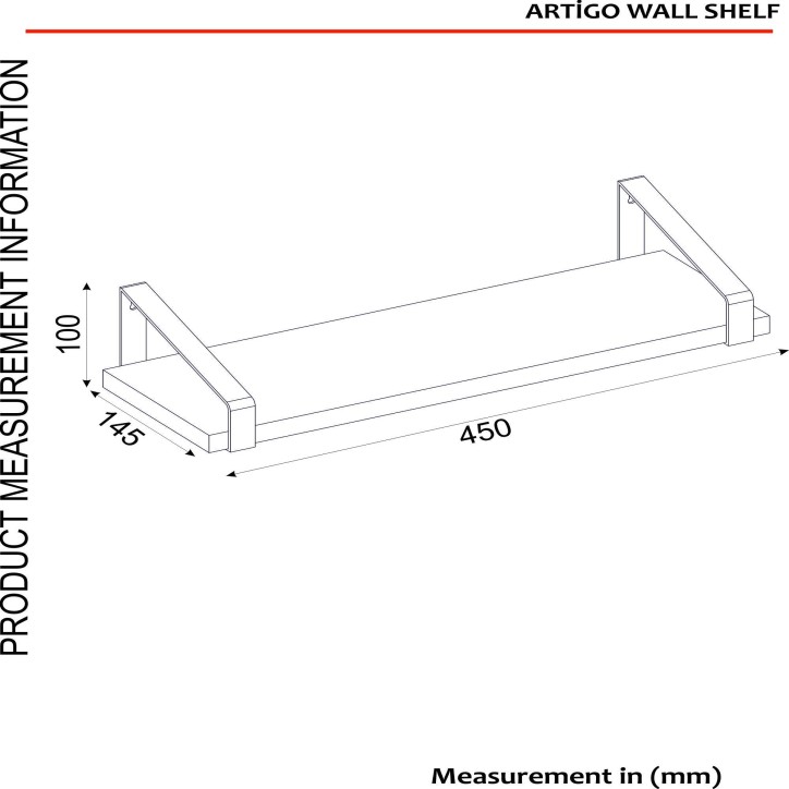 Estante de pared Artigo negro nogal